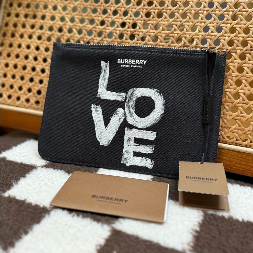 Burberry Black and White LOVE Clutch